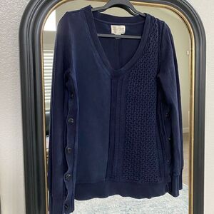 Anthropologie Saturday Saturday Sweater Women Medium Blue Cable Knit Pullover